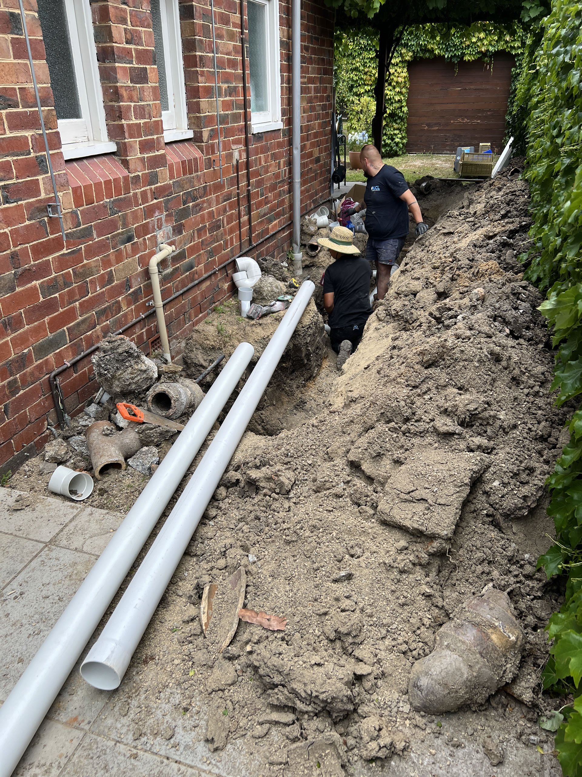 Putting in the new sewer, 8 December 2025