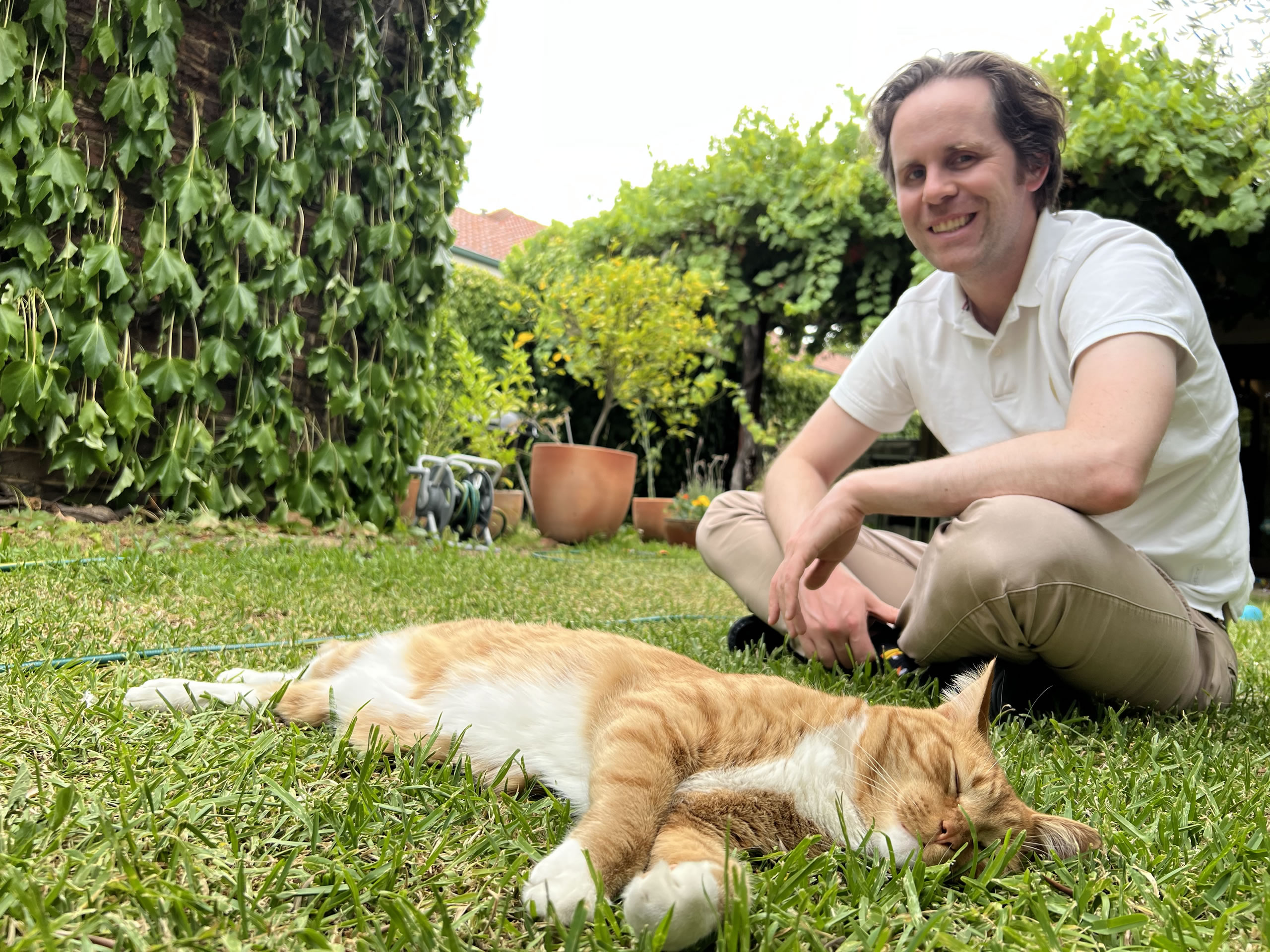 David M. Green and Rockley the cat, 4 January 2025